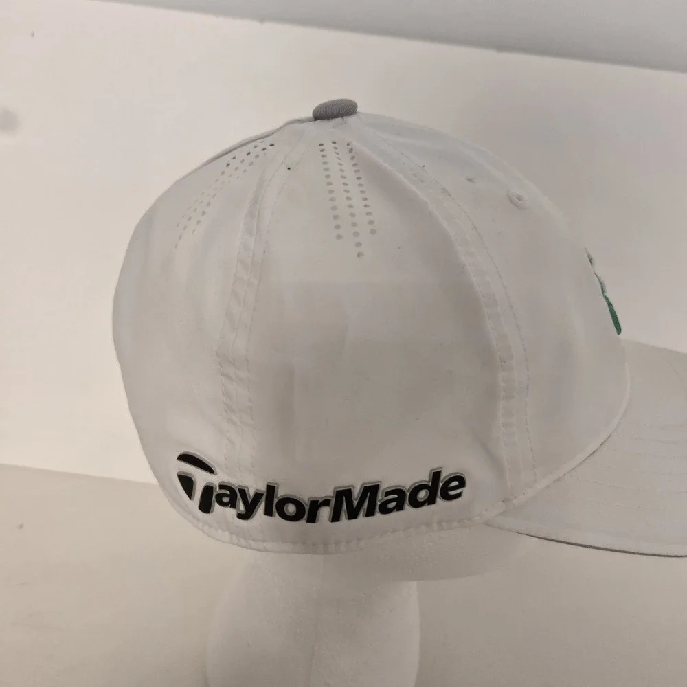 Adidas TaylorMade Mens Flex Fit Tour Preferred Fitted Hat Cap S/M White Golf